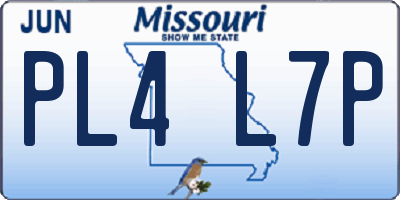 MO license plate PL4L7P