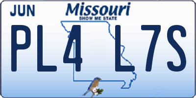 MO license plate PL4L7S