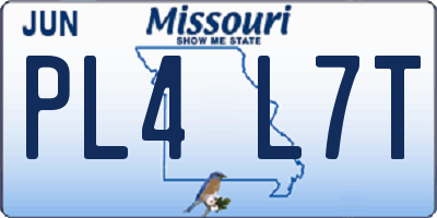 MO license plate PL4L7T