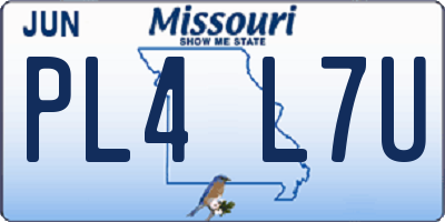 MO license plate PL4L7U