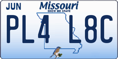 MO license plate PL4L8C