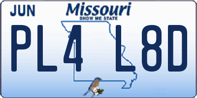 MO license plate PL4L8D
