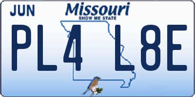 MO license plate PL4L8E
