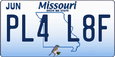 MO license plate PL4L8F