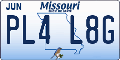 MO license plate PL4L8G