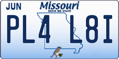 MO license plate PL4L8I