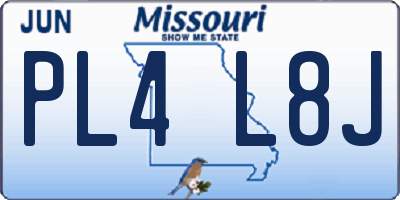 MO license plate PL4L8J