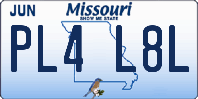 MO license plate PL4L8L