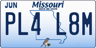 MO license plate PL4L8M