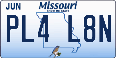 MO license plate PL4L8N