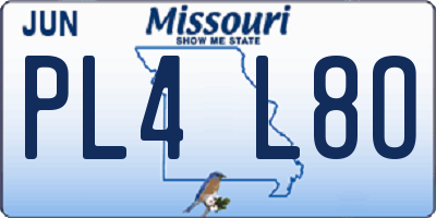 MO license plate PL4L8O