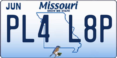 MO license plate PL4L8P