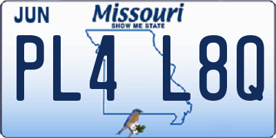 MO license plate PL4L8Q
