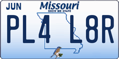 MO license plate PL4L8R