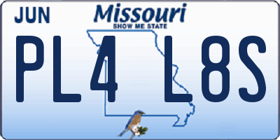 MO license plate PL4L8S