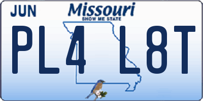 MO license plate PL4L8T