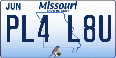 MO license plate PL4L8U