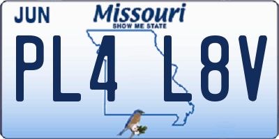 MO license plate PL4L8V