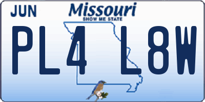 MO license plate PL4L8W