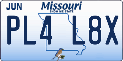 MO license plate PL4L8X