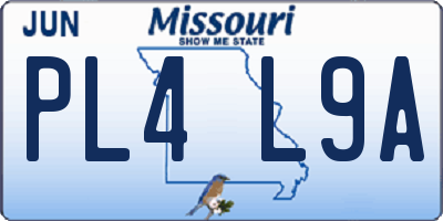 MO license plate PL4L9A