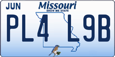 MO license plate PL4L9B