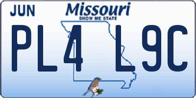MO license plate PL4L9C