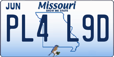 MO license plate PL4L9D