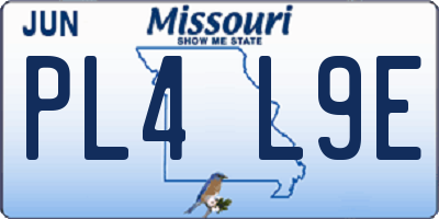 MO license plate PL4L9E