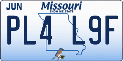 MO license plate PL4L9F