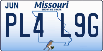 MO license plate PL4L9G