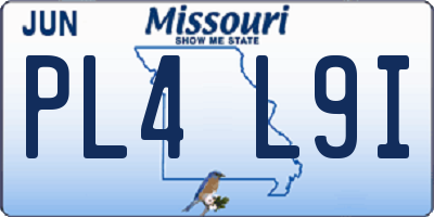 MO license plate PL4L9I