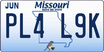 MO license plate PL4L9K