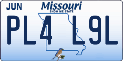 MO license plate PL4L9L