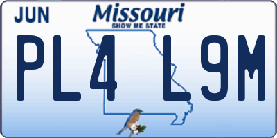 MO license plate PL4L9M