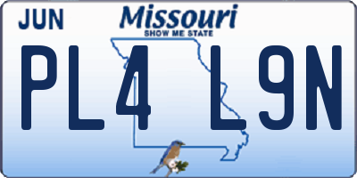 MO license plate PL4L9N