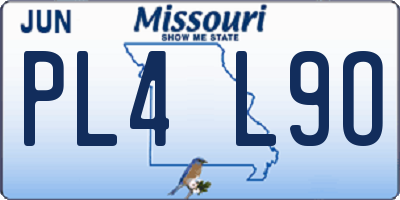 MO license plate PL4L9O