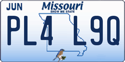 MO license plate PL4L9Q
