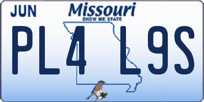 MO license plate PL4L9S
