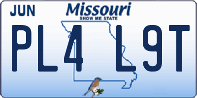MO license plate PL4L9T