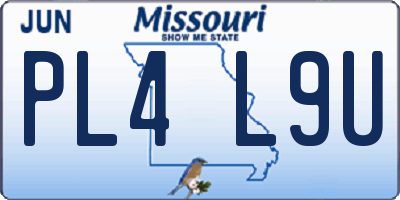 MO license plate PL4L9U