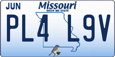 MO license plate PL4L9V