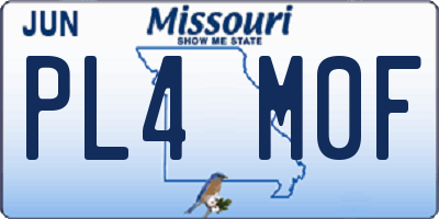 MO license plate PL4M0F