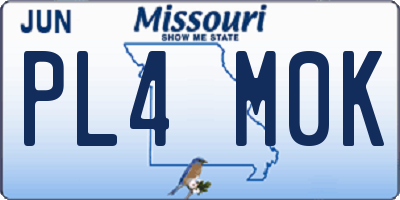 MO license plate PL4M0K