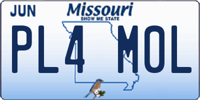 MO license plate PL4M0L