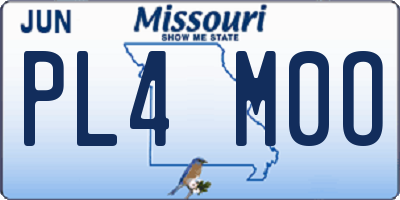 MO license plate PL4M0O