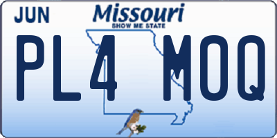 MO license plate PL4M0Q