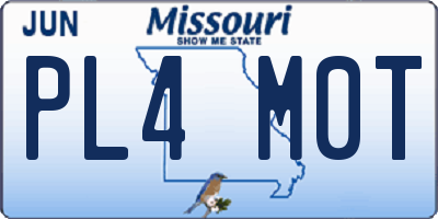 MO license plate PL4M0T