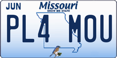 MO license plate PL4M0U