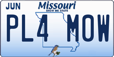 MO license plate PL4M0W